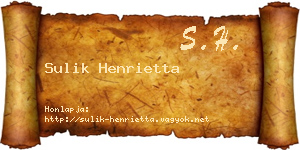 Sulik Henrietta névjegykártya