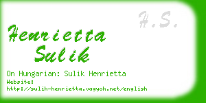 henrietta sulik business card